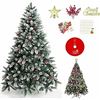 Image 1 : 1 Sinchereu Artificial Christmas Tree - 6FT Tall - Flocked White Design - New in Box!