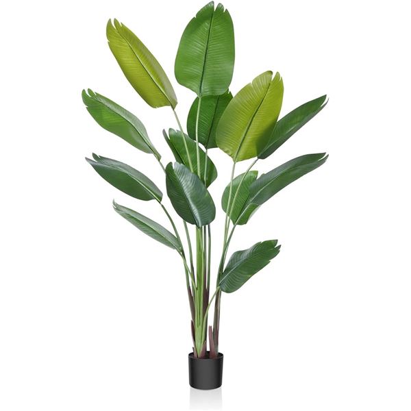 1 Crosofmi Artificial Bird of Paradise Tropical Palm Plant for Indoors - 6FT Tall - New in Box!