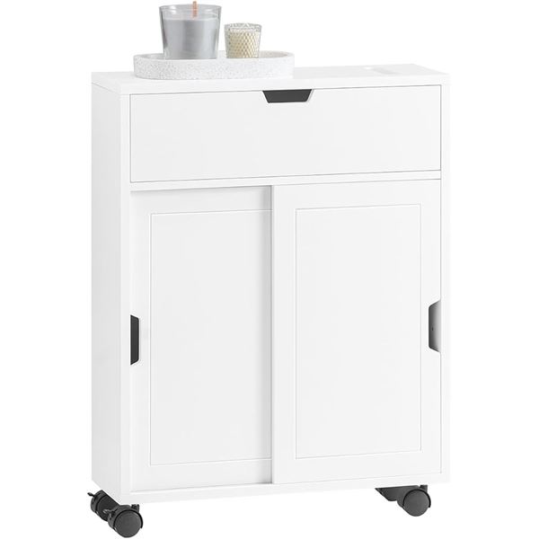 1 Bathroom Cabinet Storage Shelf on Wheels (Model: Sobuy BXR31-W) - NEW IN BOX!