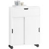 Image 1 : 1 Bathroom Cabinet Storage Shelf on Wheels (Model: Sobuy BXR31-W) - NEW IN BOX!