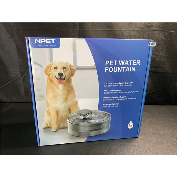 1 Large Size (5L Water Capacity) Automatic Pet Water Fountain - For Dogs/Cats - Brand New!