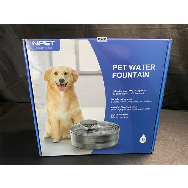 1 Large Size (5L Water Capacity) Automatic Pet Water Fountain - For Dogs/Cats - Brand New!