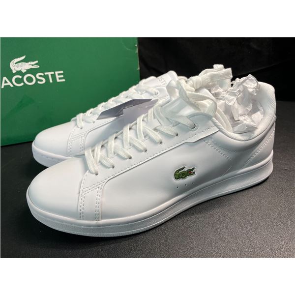1 Pair of Lacoste Carnaby Pro BL23 1 White Leather Sneakers - Size 7.5 - New with Tags