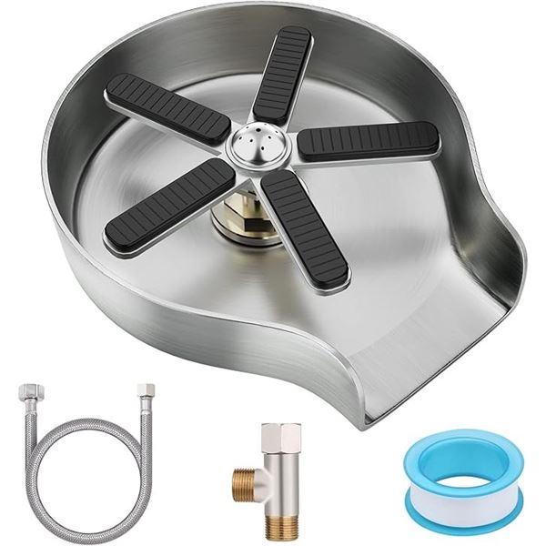 1 McKanti High-Pressure Kitchen Sink Glass Rinser/Bottle/Cup Rinser Attachment for Sinks - NEW