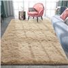 Image 1 : 1 Fuzzy/Shaggy Large Size Area Rug - 62" x 92" - Brown Colour w/ Non-Slip Backing - Brand New!