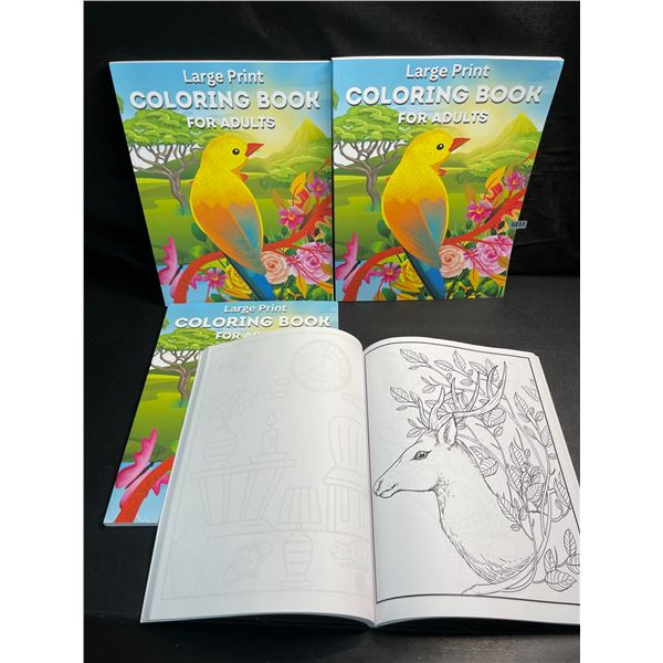 4 Large Print Coloring Books for Adults - Brand New