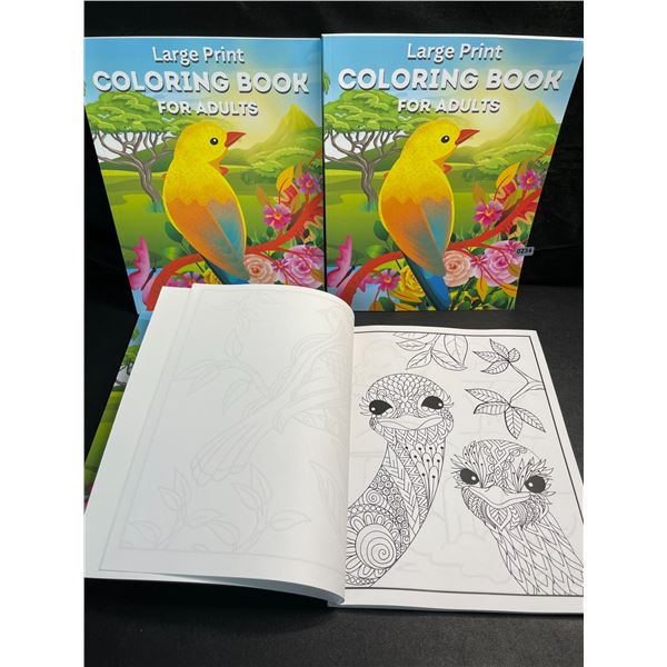 4 Large Print Coloring Books for Adults - Brand New