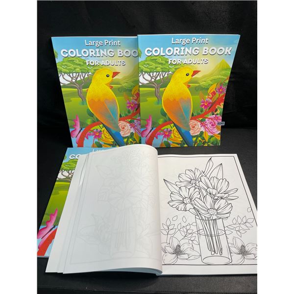 4 Large Print Coloring Books for Adults - Brand New