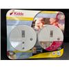 Image 1 : Pack of 2 Kidde Smoke Alarms with Safety Light and Hush Button - New Sealed