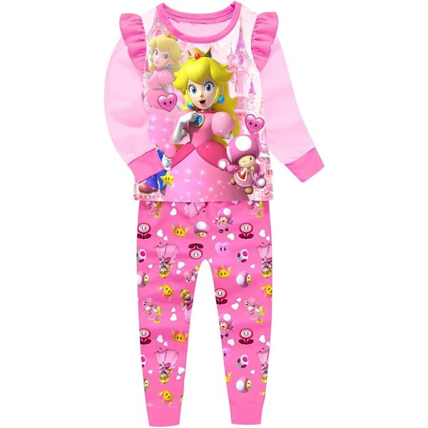 Set of 3 Princess Peach Pajama Pant+Shirt Sets for Girls - Brand New!