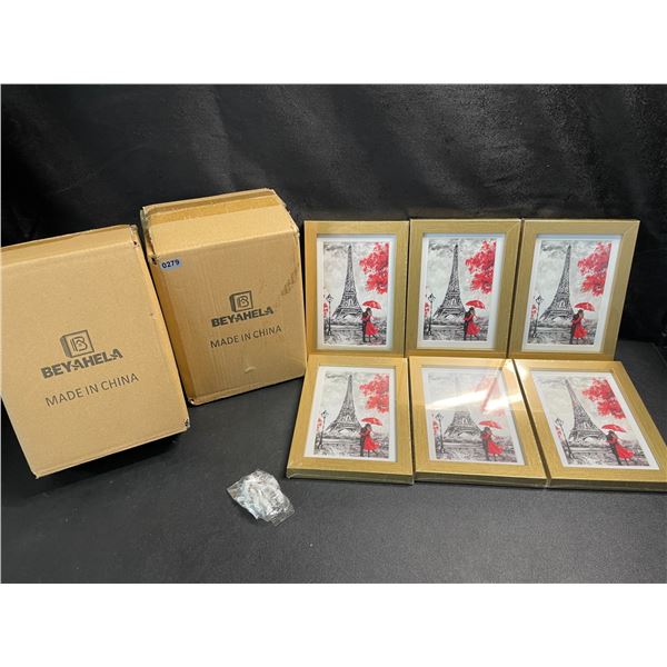 2 Boxes of 4" x 6" Photo Frames - Gold Border - 6 Per Box/12 Total - Brand New