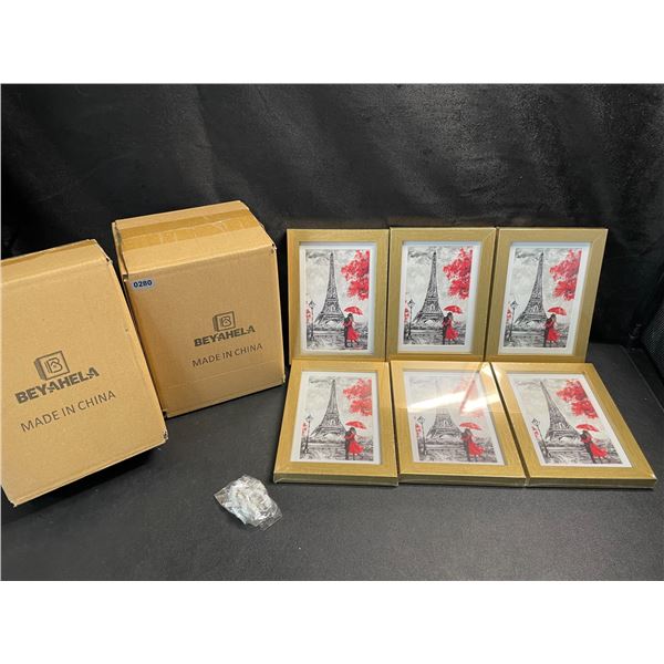 2 Boxes of 4" x 6" Photo Frames - Gold Border - 6 Per Box/12 Total - Brand New