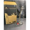 Image 1 : Box of 4 Yeboda 32oz Clear Glass Beer Bottles with Swing Top Caps - New