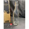 Image 2 : Box of 4 Yeboda 32oz Clear Glass Beer Bottles with Swing Top Caps - New