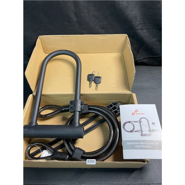 1 Sportneer Heavy-Duty Bike U-Lock Set