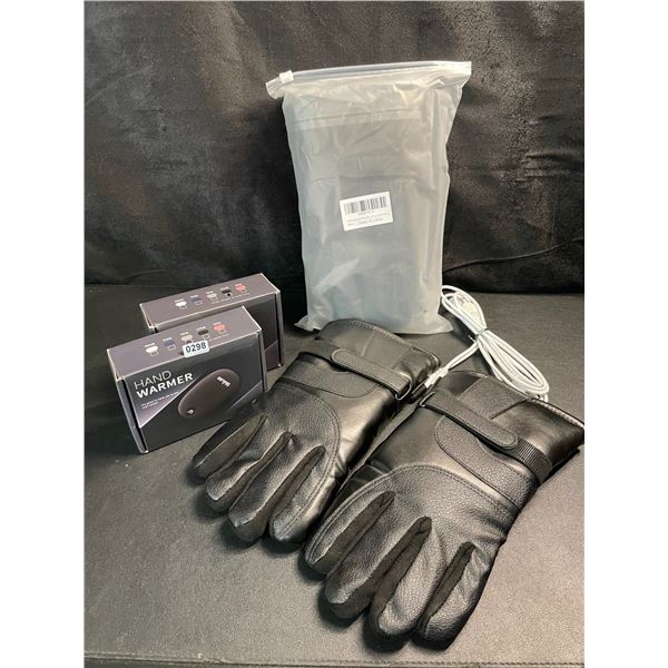2 Pairs of Heated Winter Gloves (USB-Powered) with 2 Wulcea USB-Powerbanks - Brand New!