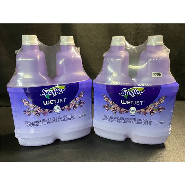 2 Swiffer WetJet w/ Febreeze Multi-Purpose Floor Cleaner Refills - 1.25L - 2 Per Pack/4 Total - New