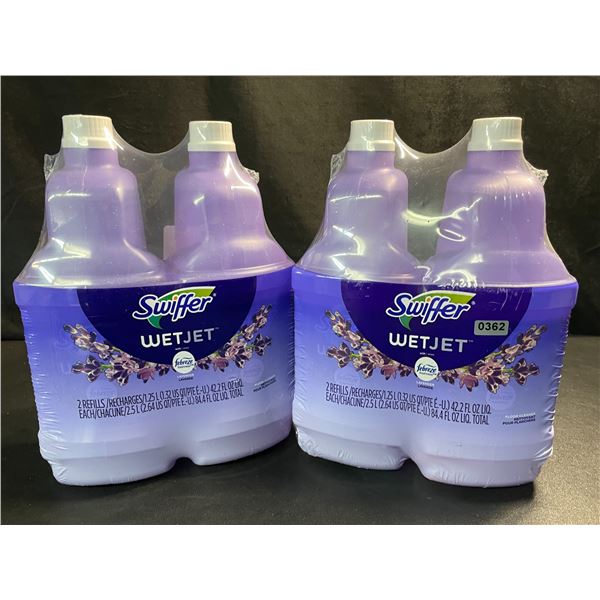 2 Swiffer WetJet w/ Febreeze Multi-Purpose Floor Cleaner Refills - 1.25L - 2 Per Pack/4 Total - New