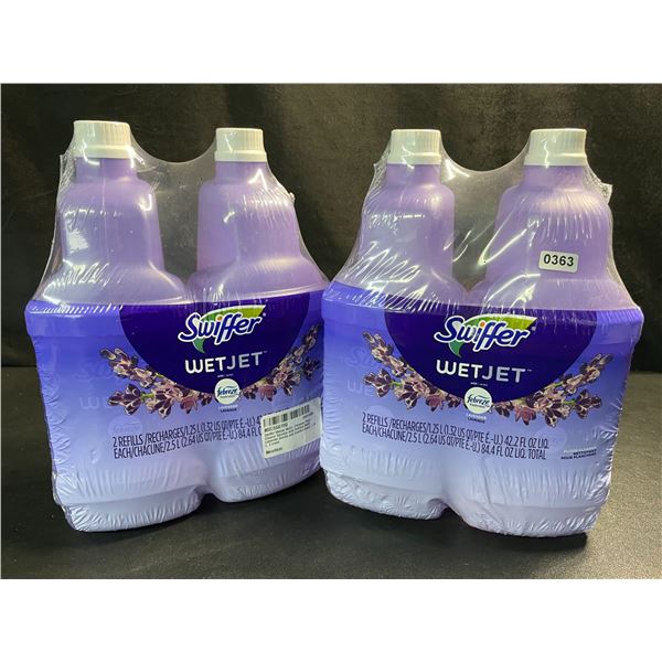 2 Swiffer WetJet w/ Febreeze Multi-Purpose Floor Cleaner Refills - 1.25L - 2 Per Pack/4 Total - New
