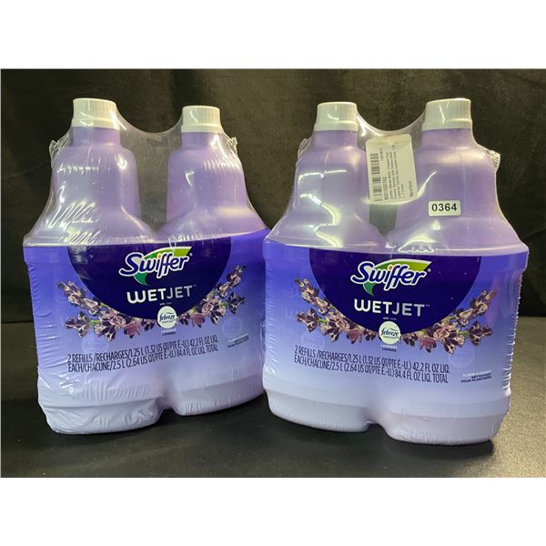 2 Swiffer WetJet w/ Febreeze Multi-Purpose Floor Cleaner Refills - 1.25L - 2 Per Pack/4 Total - New