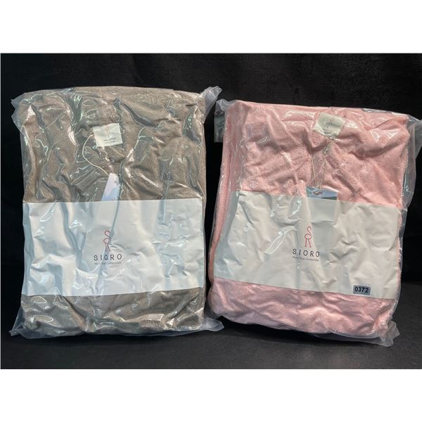 2 Sioro Kid's Bathrobes - 100% Cotton - Size Large (Fits 8-10yrs old) - New Sealed!