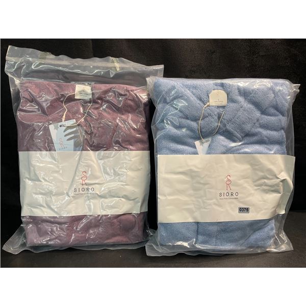 2 Sioro Kid's Bathrobes - 100% Cotton - Size Small - New Sealed!