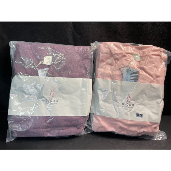 2 Sioro Kid's Bathrobes - 100% Cotton - Size Medium (Fits 6-7yrs) - New Sealed!