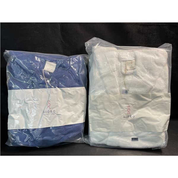 2 Sioro Kid's Bathrobes - 100% Cotton - Size Medium (Fits 6-7yrs) - New Sealed!