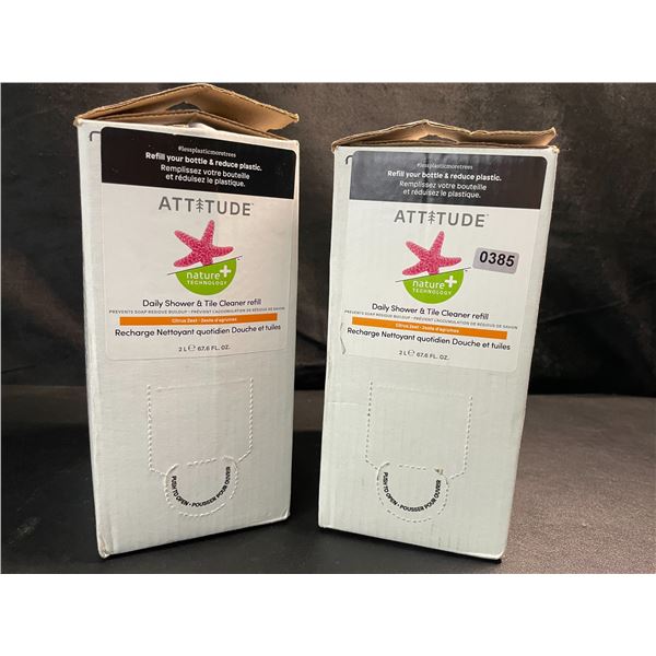 2 Boxes of Attitude Daily Shower & Tile Cleaner Refills - 2L Each - Citrus Zest Scent - New