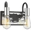 Image 1 : 1 Zeyu Modern 2-Light Vanity Light Fixture with Mirror Engraved Sea Design - New in Box!