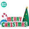Image 1 : 1 Holidayana Giant 8FT Wide Inflatable "Merry Christmas" Yard Sign with Tie-Downs - New in Box