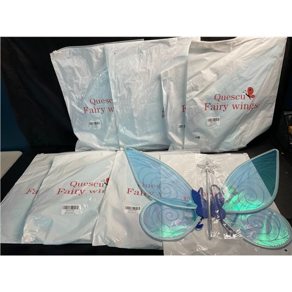 8 Sets of Fairy Wings & Wands for Adults/Girls Costume/Dress-Up - 19" Wing Size - New