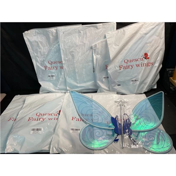 8 Sets of Fairy Wings & Wands for Adults/Girls Costume/Dress-Up - 19" Wing Size - New