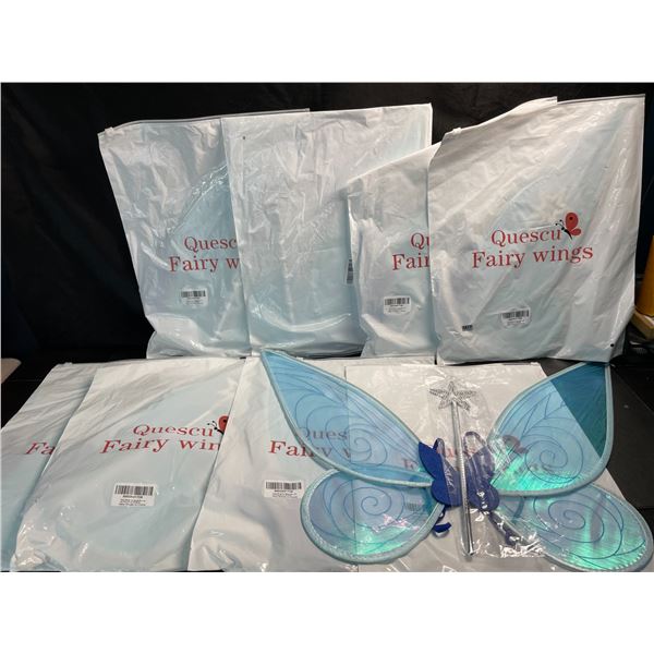 8 Sets of Fairy Wings & Wands for Adults/Girls Costume/Dress-Up - 19" Wing Size - New