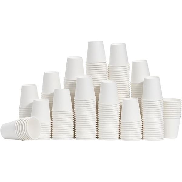 Box of 600 Disposable 3oz Small Paper Cups - Great for Parties/Travel/Home  - New