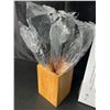 Image 2 : 1 Grey Silicone Kitchen Utensil Set with Wooden Holder - 11pc Set - Brand New!
