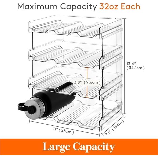 1 Lifewit Stackable Water Bottle Organizer for Cabinet/Freezer/Pantry - New
