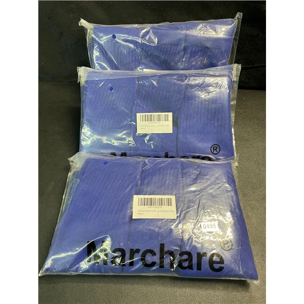 3 Packs of Marchare Boys Knee-High Sports/Soccer Socks - Blue - 3 Pairs Each/9 Total - New