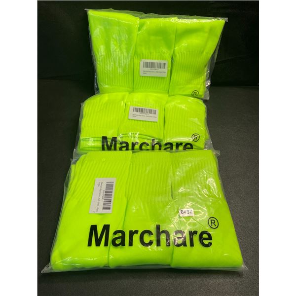 3 Packs of Marchare Boys Knee-High Sports/Soccer Socks - Green - 3 Pairs Each/9 Total - New
