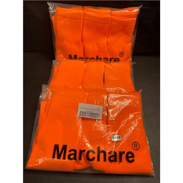 3 Packs of Marchare Boys Knee-High Sports/Soccer Socks - Orange - 3 Pairs Each/9 Total - New