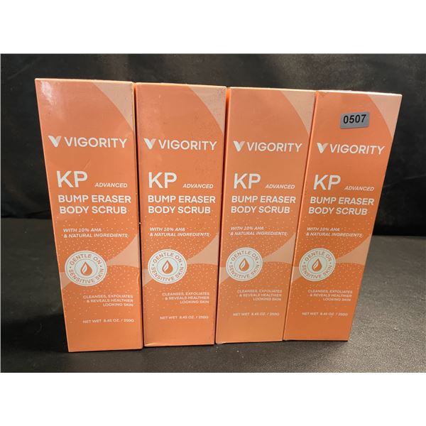 4 Boxes of Vigority KP Advanced Bump Eraser Body Exfoliating Scrub - 250g - New