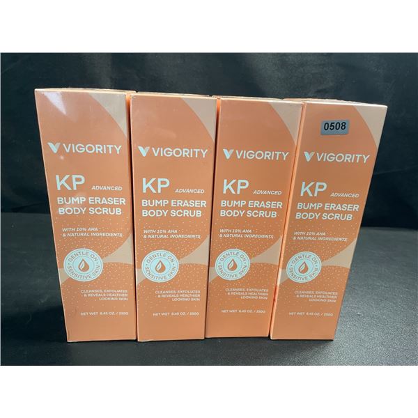 4 Boxes of Vigority KP Advanced Bump Eraser Body Exfoliating Scrub - 250g - New