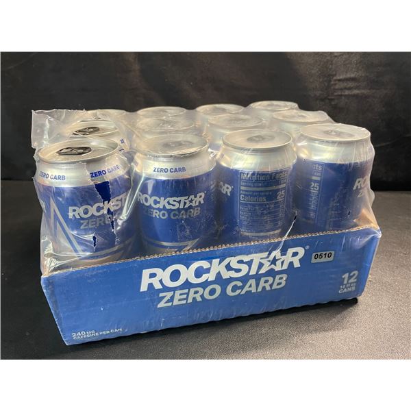 1 Case of Rockstar Zero Carb Energy Drinks - 16 oz; 12 Cans Included (BB: 07/28/2025)