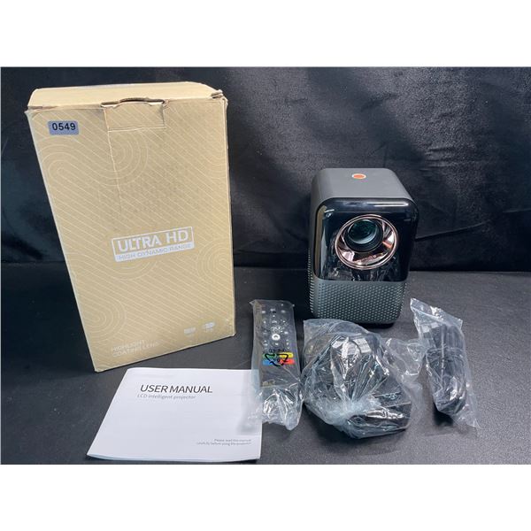 1 Portable LED Mini Projector - 4K Support with WiFi/Bluetooth Support - Open Box