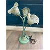 Image 1 : 1 Glass Amber Green 3-Light Desk/Table Lamp - 2FT Size - Used