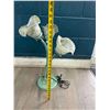 Image 4 : 1 Glass Amber Green 3-Light Desk/Table Lamp - 2FT Size - Used
