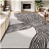 Image 1 : 1 Large Size Area Rug/Carpet - 8FT x 10FT - Modern Black/White Stripe Design - BRAND NEW!