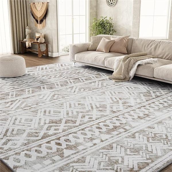 1 Large Modern Boho Area Rug/Carpet - 8FT x 10FT Size with Non-Slip Backing - Brand New!!
