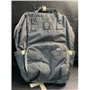 Image 1 : 1 Insulated Backpack-Style Diaper Bag - Grey - 17" - Brand New!