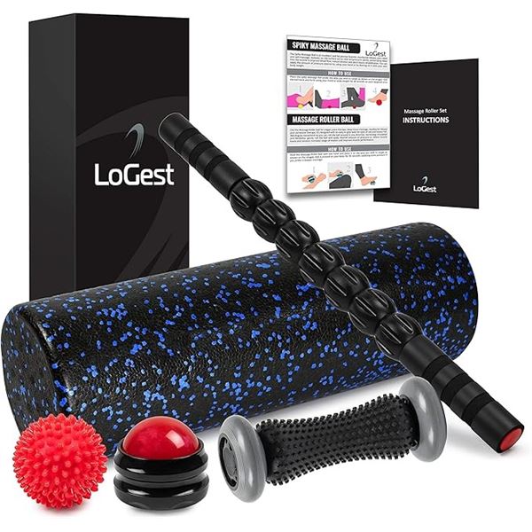 1 Foam Roller Set - 18" Foam Back Roller/Massage Roll Ball Included - Brand New